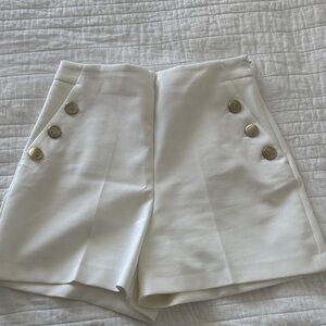 ZARA Chic High Waist White Women's Shorts